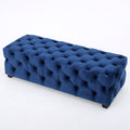 Ottoman Navy Blue Velvet