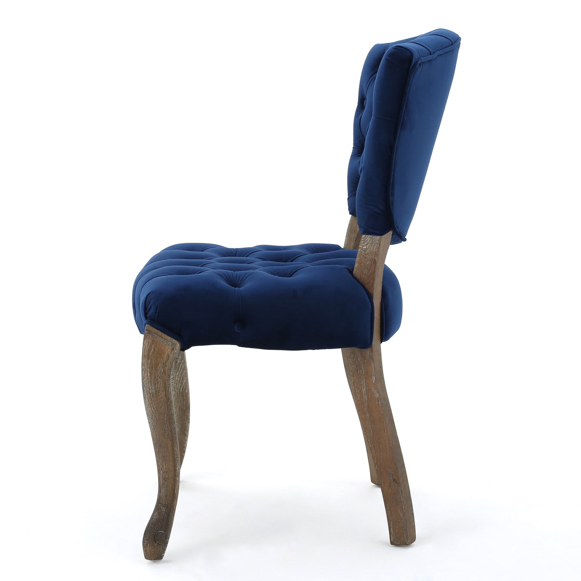 Kd Tufted Chair Wthr Navy Blue Velvet