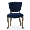 Kd Tufted Chair Wthr Navy Blue Velvet