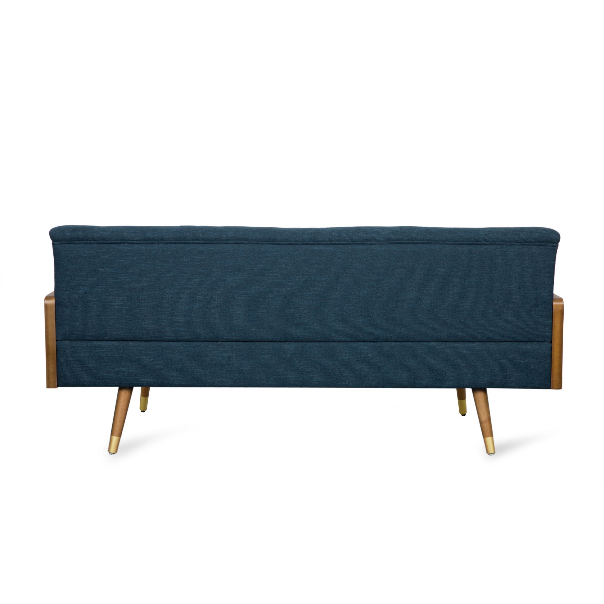 Aidan Mid Century Modern Tufted Fabric Sofa Navy Blue Fabric