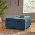 Carlsbad Storage Ottoman Navy Blue Fabric