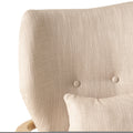 Club Chair, Upholstered Armchair Beige Fabric