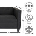 Bennet Black Loveseat Sofa For Living Room, Modern D Cor Beautiful Seat Mini Small Couches For Small Spaces And Bedroom With Solid Wood Frame Polyester Nylon Black Wood Foam Polyester