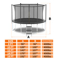 14Ft Trampoline With Safety Enclosure Net, Outdoor Trampoline With Heavy Duty Jumping Mat And Spring Cover Padding For Kids And Adults Gray Garden & Outdoor Iron