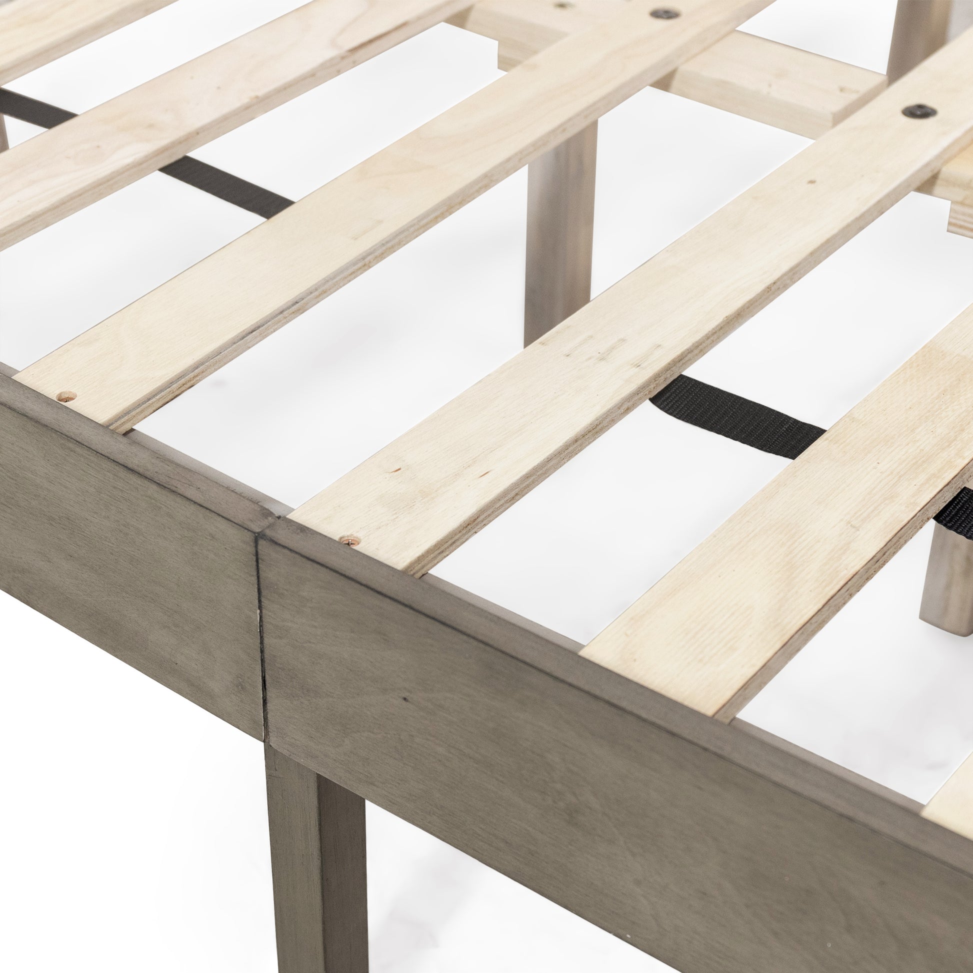 Queen Bed Grey Acacia Wood