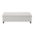 Storage Ottoman Light Grey Fabric