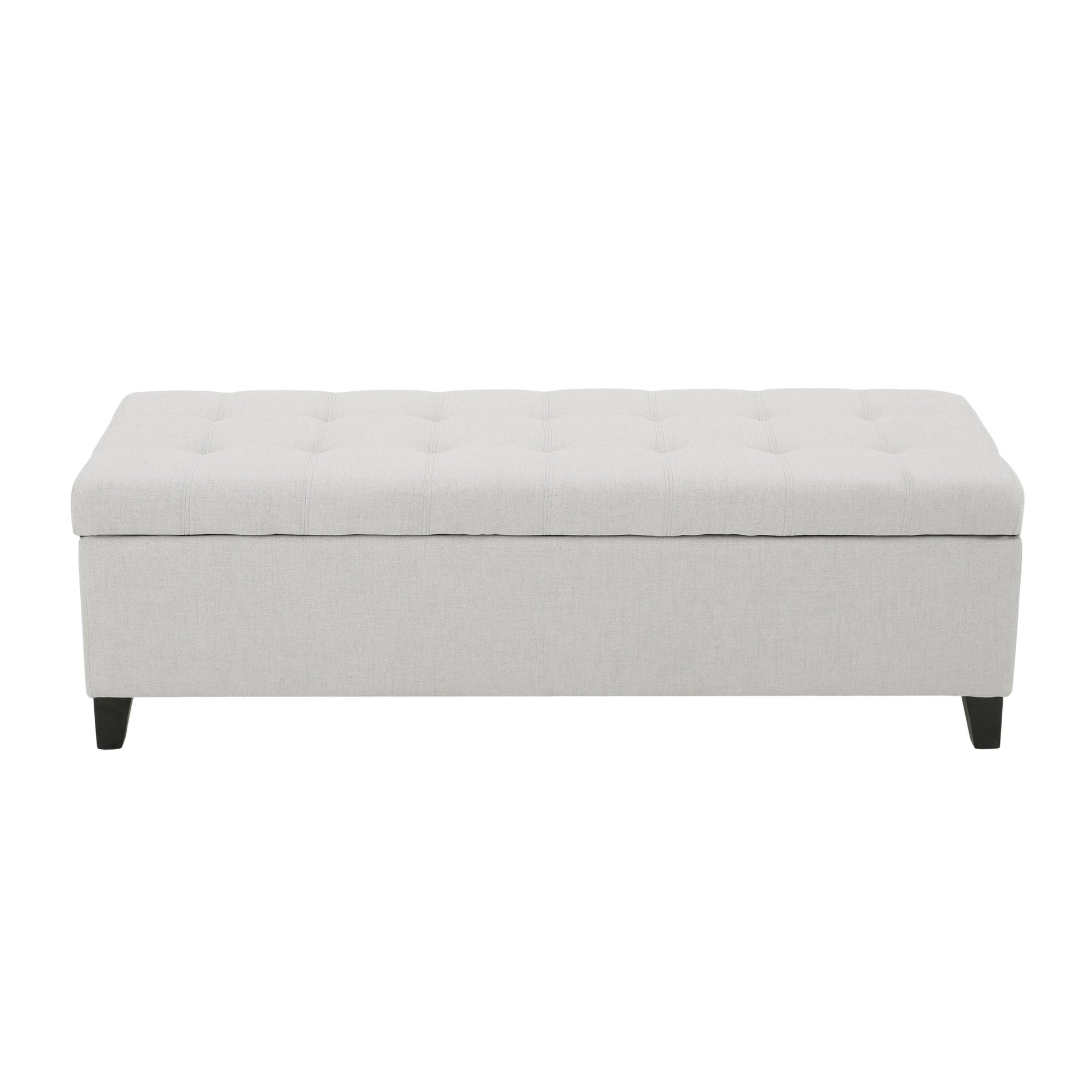 Storage Ottoman Light Grey Fabric