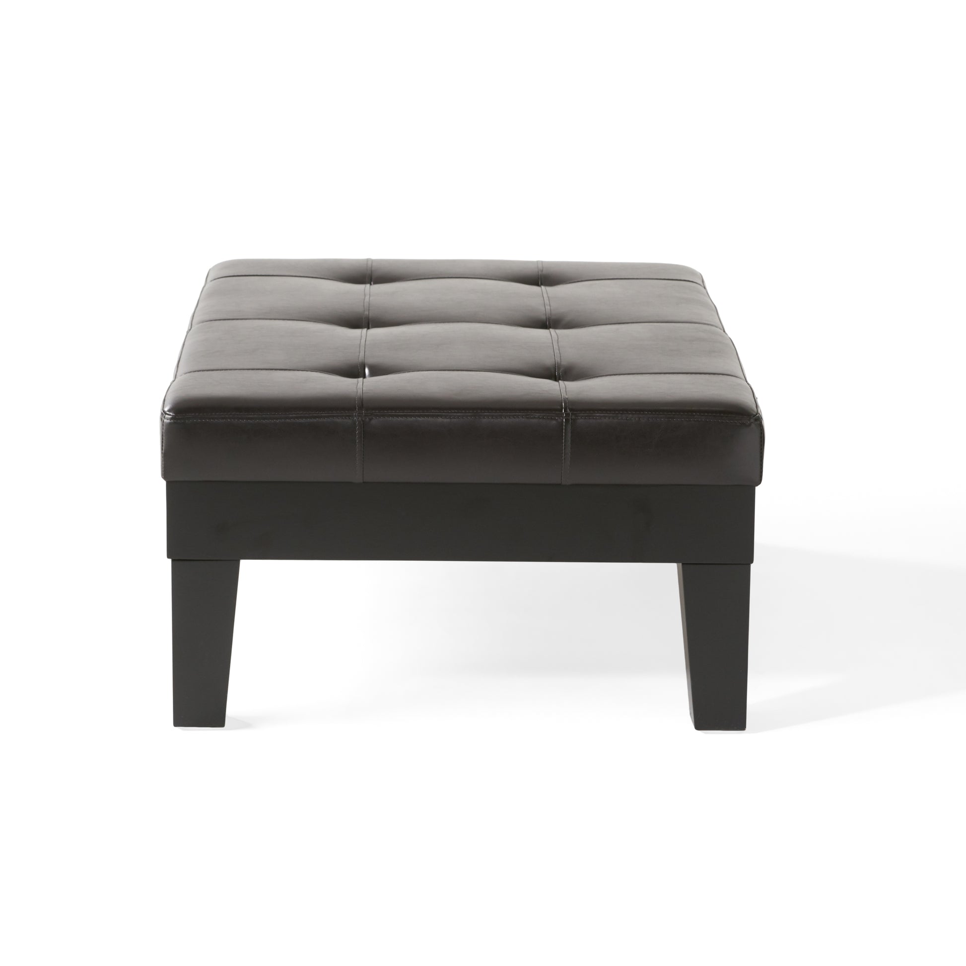 Chatham Ottoman With Drawer Dark Coffee Pu