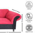 S Back Red And Black Velvet Sofa For Living Room, Modern 3 Seater Sofas Couches For Bedroom, Office, And Apartment With Solid Wood Frame Red Wood Foam Velvet