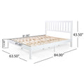 Queen Bed White Acacia Wood