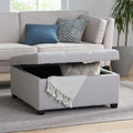 Carlsbad Storage Ottoman Light Grey Fabric