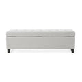 Storage Ottoman Light Grey Fabric