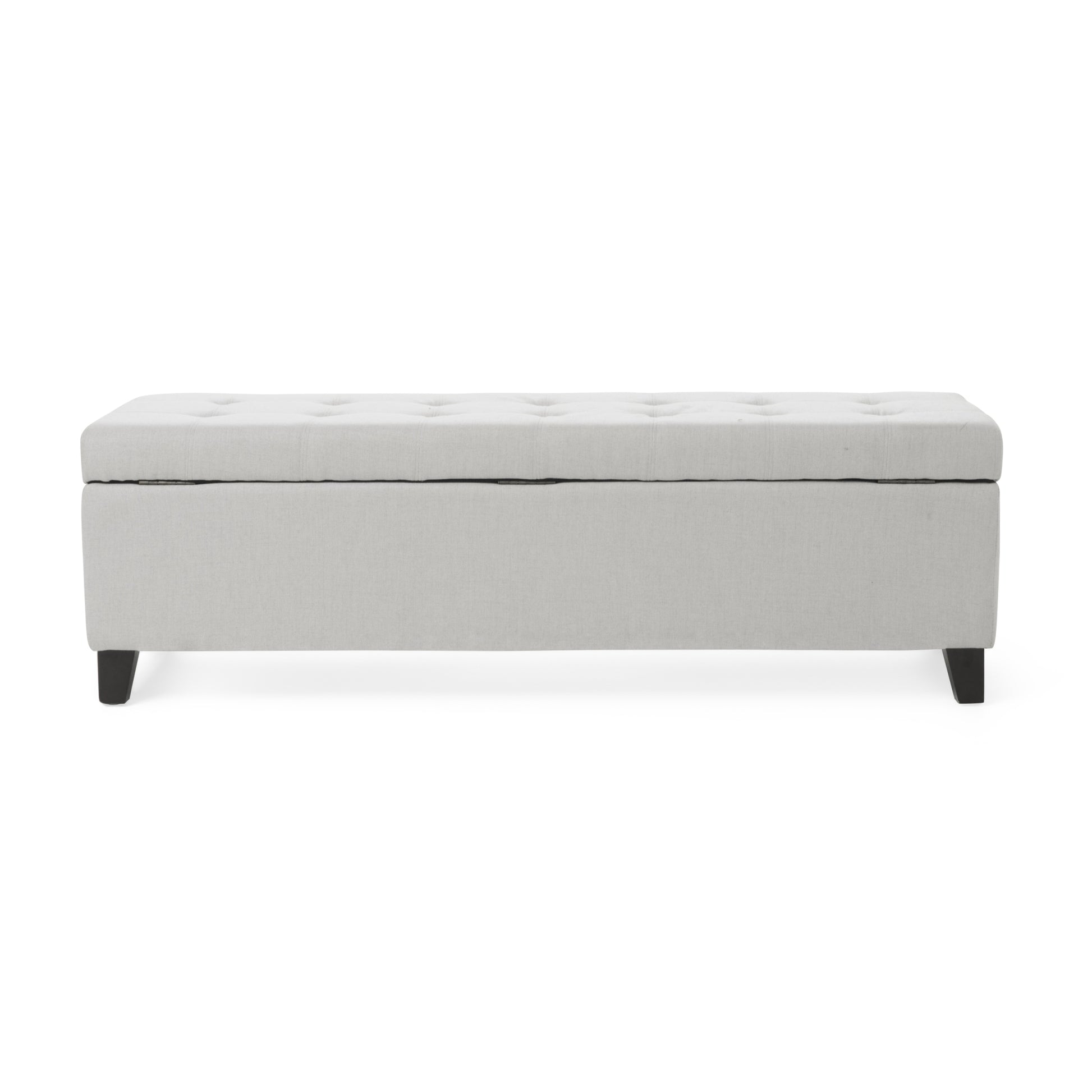 Storage Ottoman Light Grey Fabric