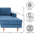 Navy Blue L Shaped Sectional Sofas For Living Room, Modern Sectional Couches For Bedrooms, Apartment With Solid Wood Frame Polyester Fabric Navy Blue Wood Foam Polyester