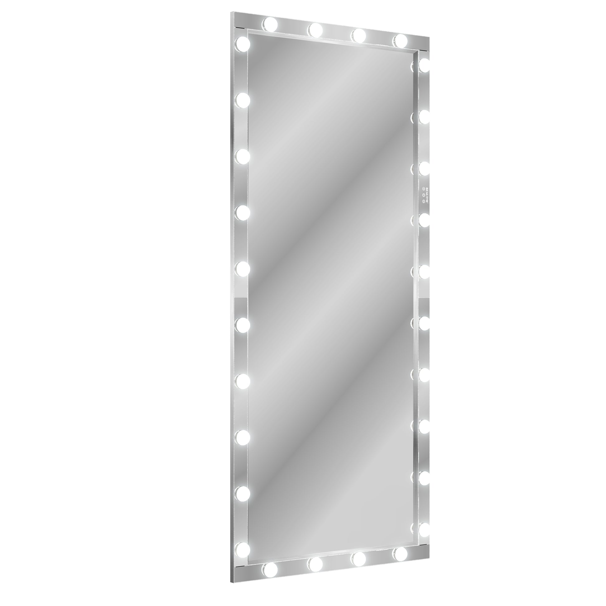 Hollywood Led Full Body Mirror With Lights Extra Large Full Length Vanity Mirror With 3 Color Mode Lights, Vertical Horizontal Hanging Aluminum Framed Mirror, 72 X 36 Inch, Silver Silver Aluminium