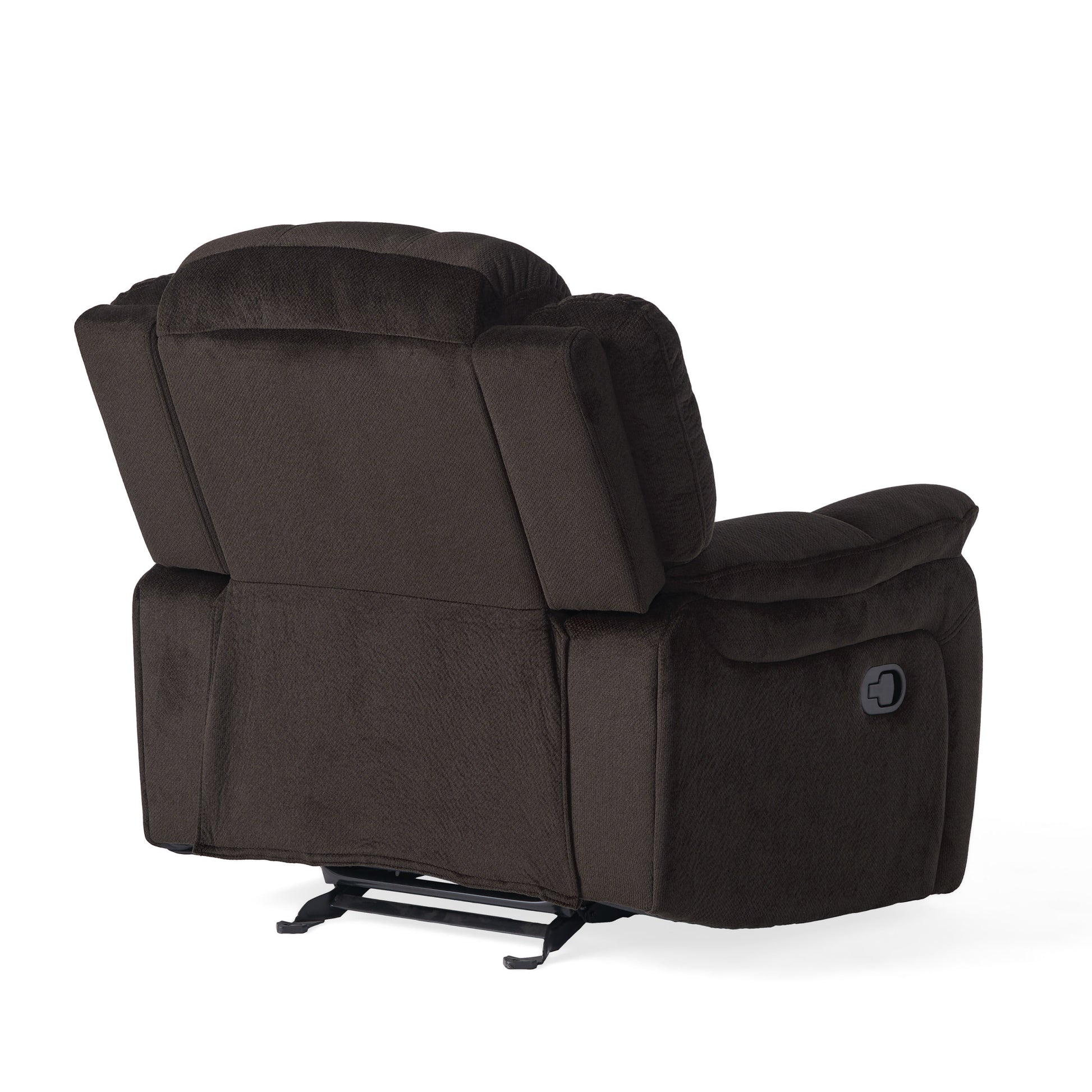 Classic Design, Brown Plush Fabric, Glider Recliner Brown Plush