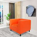 Orange Faux Leather Sofa Chair, Modern Sofa Chair For Living Room, Bedroom And Apartment With Solid Wood Frame Orange Wood Foam Vinyl