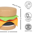 Multi Color Faux Leather Cheeseburger Ottoman, Modern Round Ottoman For Living Room, Bedroom And Apartment With Solid Wood Frame Multi Wood Foam Vinyl