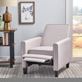 Recliner Push Back Chair For Elegant Home D Cor Beige Beige Polyester