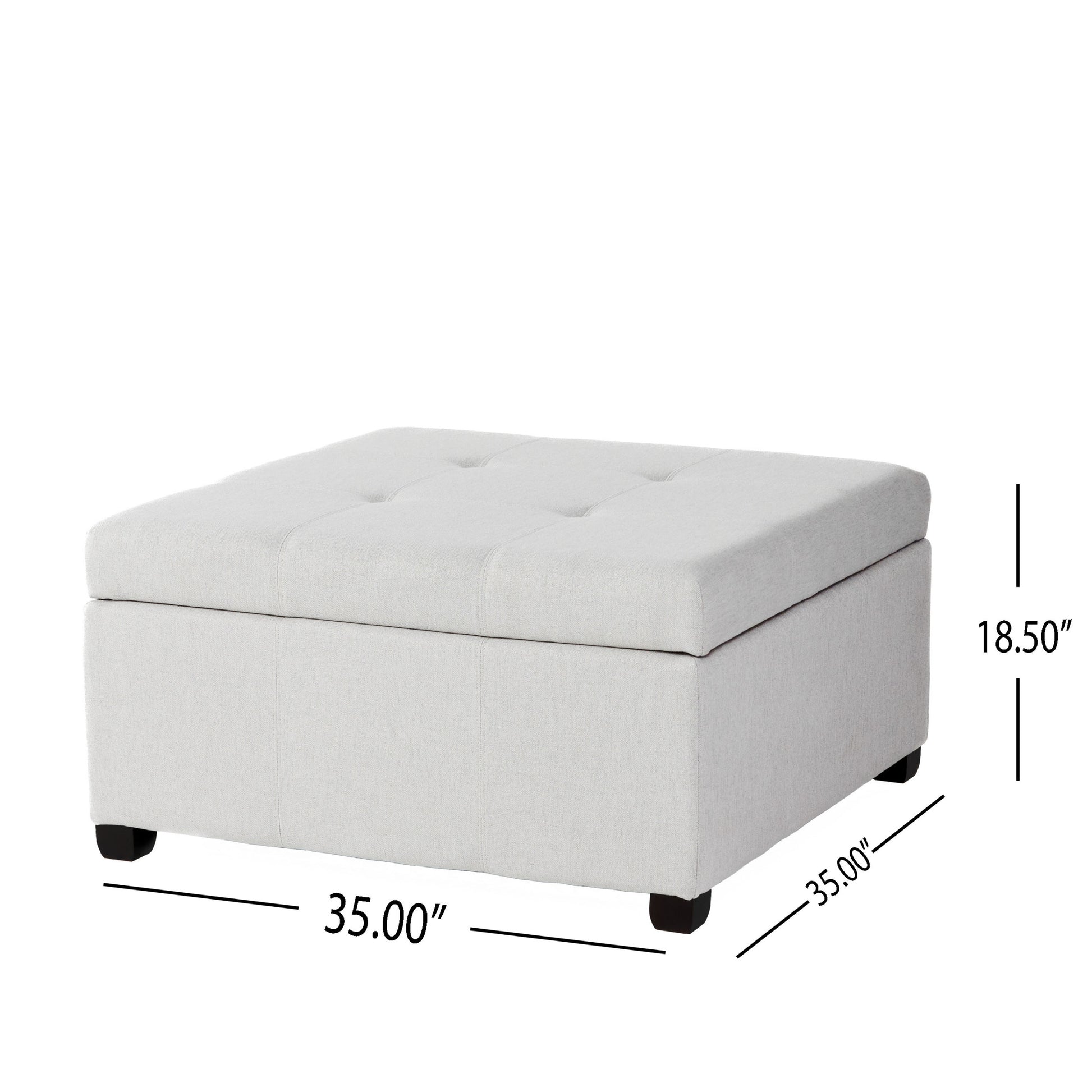 Carlsbad Storage Ottoman Light Grey Fabric