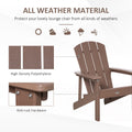 Adirondack Chair, Faux Wood Patio & Fire Pit Chair, Weather Resistant Hdpe For Deck, Outside Garden, Porch, Backyard, Brown Brown Hdpe