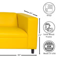 Yellow Faux Leather Sofa, Modern 3 Seater Sofas Couches For Living Room, Bedroom, Office, And Apartment With Solid Wood Frame Yellow Wood Foam Vinyl