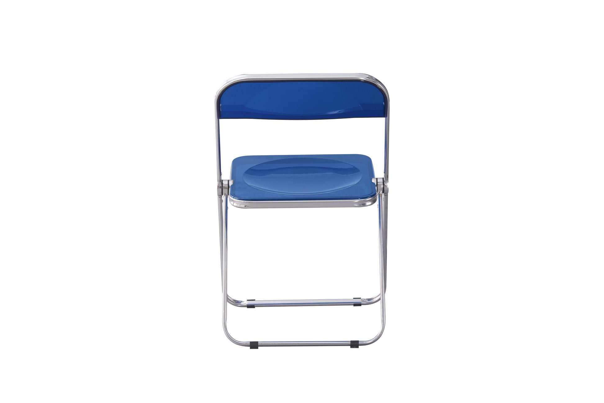 Blue Clear Transparent Folding Chair Chair Pc Plastic Living Room Seat Blue Steel