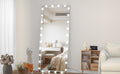 Hollywood Led Full Body Mirror With Lights Extra Large Full Length Vanity Mirror With 3 Color Mode Lights, Vertical Horizontal Hanging Aluminum Framed Mirror, 72 X 36 Inch, Silver Silver Aluminium