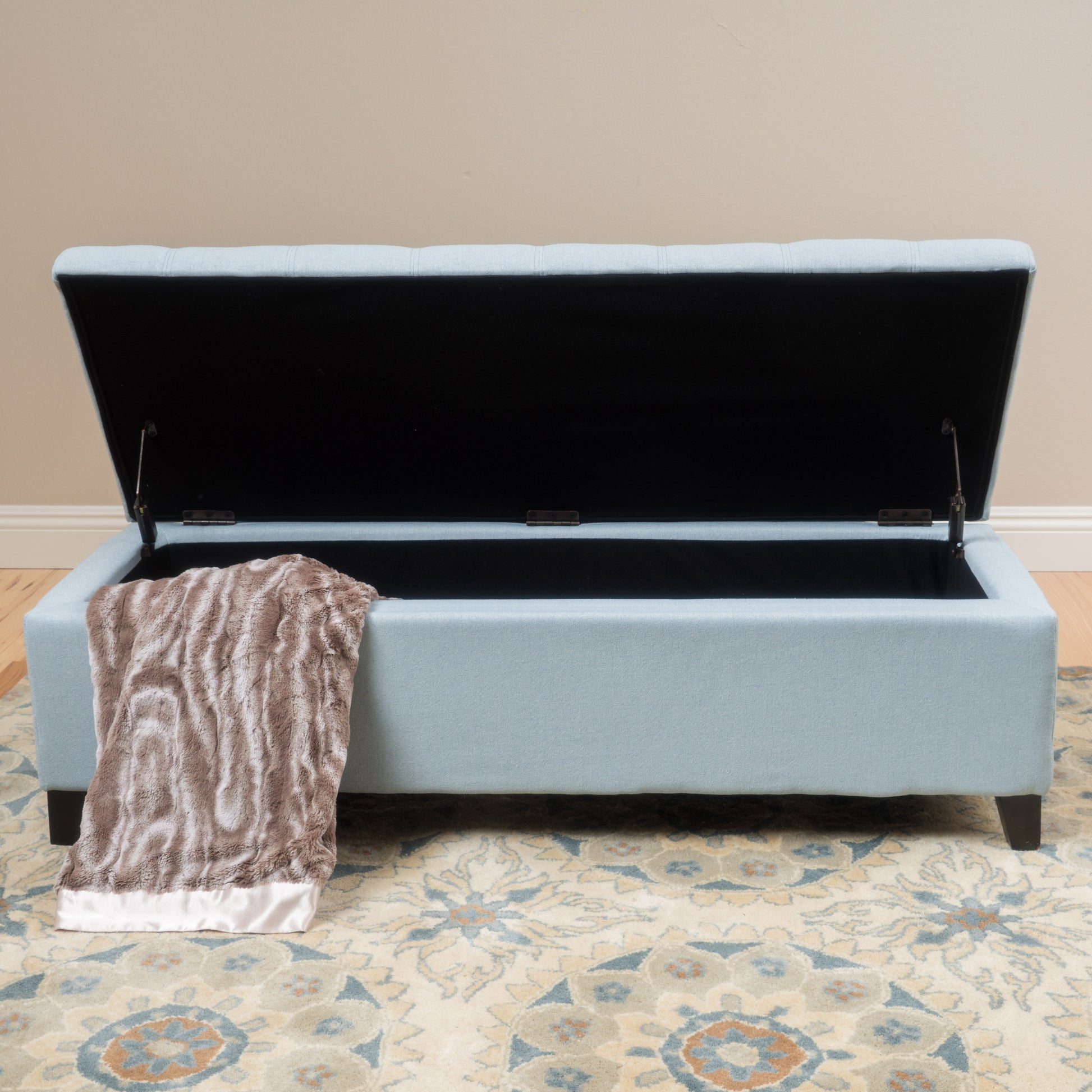 Storage Ottoman Natural Fabric