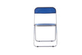 Blue Clear Transparent Folding Chair Chair Pc Plastic Living Room Seat Blue Steel