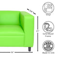 Green Faux Leather Sofa Chair, Modern Sofa Chair For Living Room, Bedroom And Apartment With Solid Wood Frame Green Wood Foam Vinyl