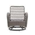 3 Pieces Outdoor Swivel Rocker Patio Chairs, 360 Degree Rocking Patio Conversation Set With Thickened Cushions And Glass Coffee Table For Backyard, Navy Blue Navy Blue Steel