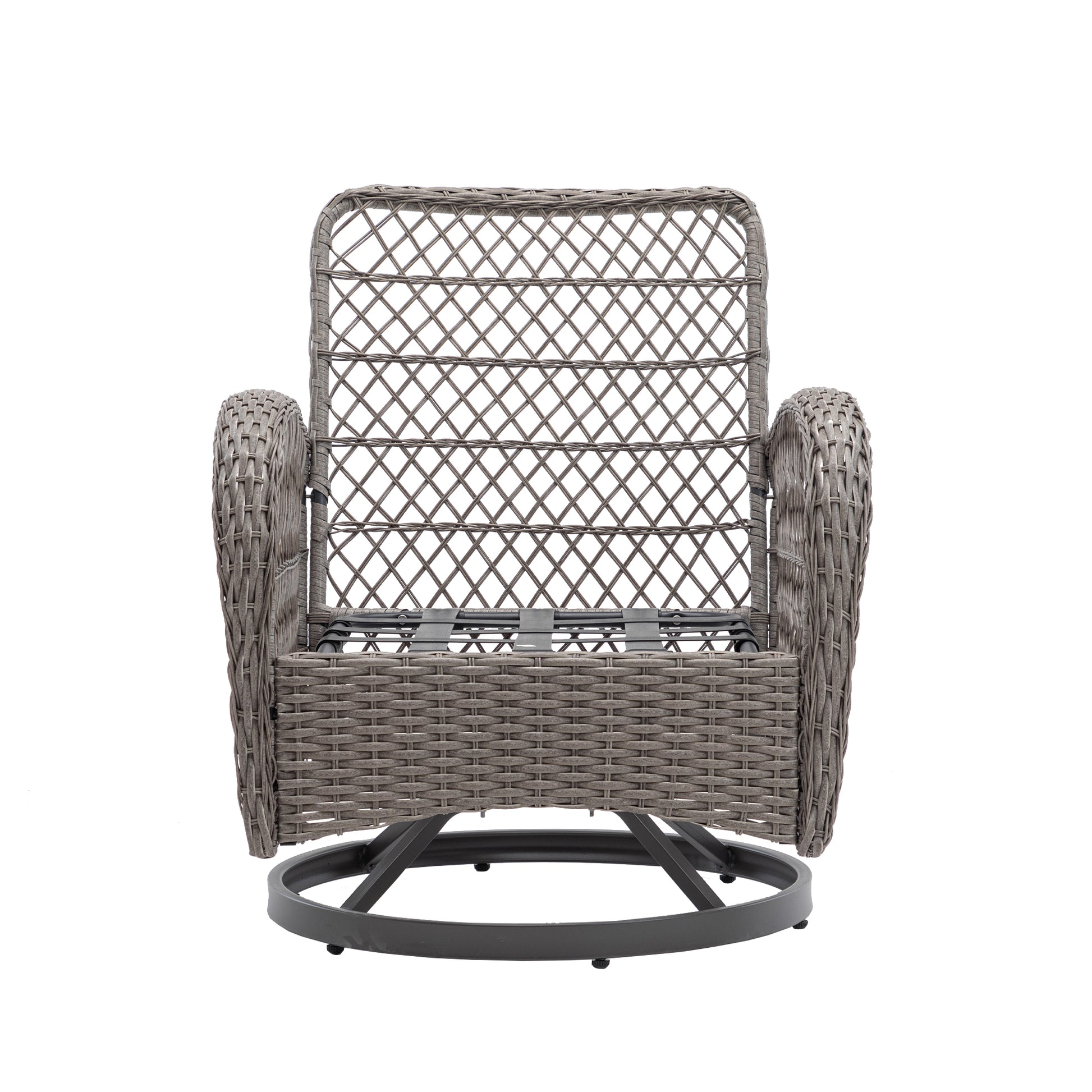 3 Pieces Outdoor Swivel Rocker Patio Chairs, 360 Degree Rocking Patio Conversation Set With Thickened Cushions And Glass Coffee Table For Backyard, Navy Blue Navy Blue Steel