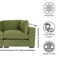 Forest Green Loveseat Sofa For Living Room, Modern D Cor Beautiful Seat Mini Small Couches For Small Spaces And Bedroom With Solid Wood Frame Polyester Green Wood Foam Polyester