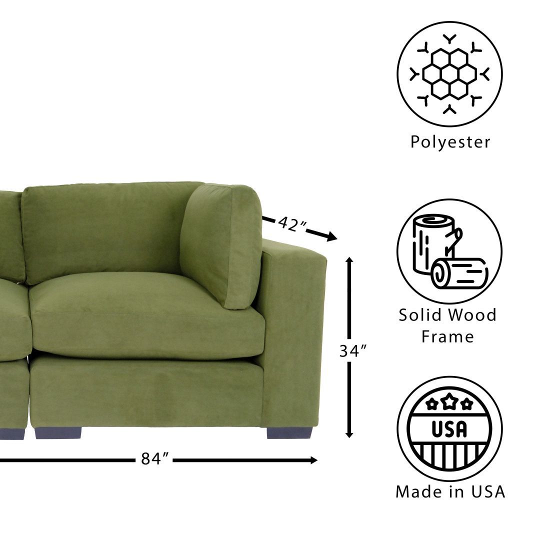 Forest Green Loveseat Sofa For Living Room, Modern D Cor Beautiful Seat Mini Small Couches For Small Spaces And Bedroom With Solid Wood Frame Polyester Green Wood Foam Polyester