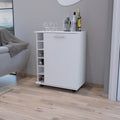 Bar Cart Cisco, Living Room, White White Particle Board Engineered Wood