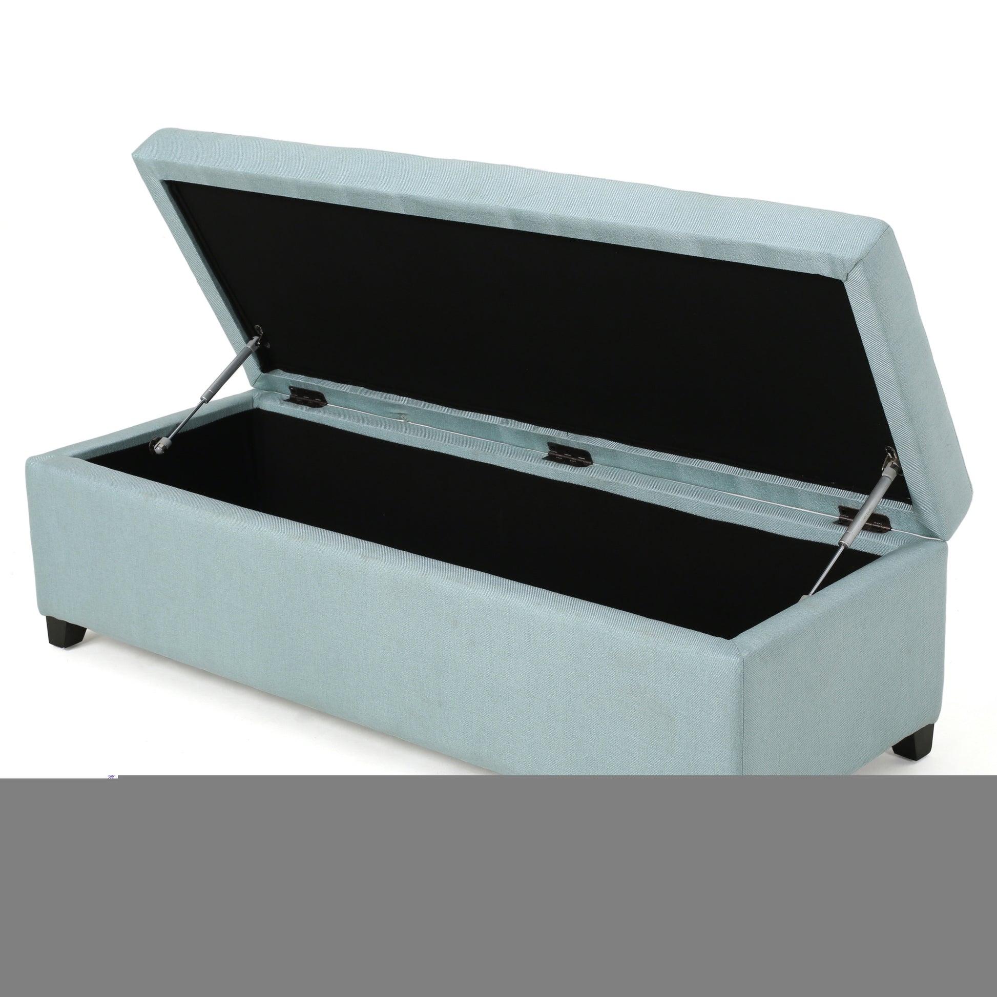 Brentwood Storage Ottoman Light Blue Fabric