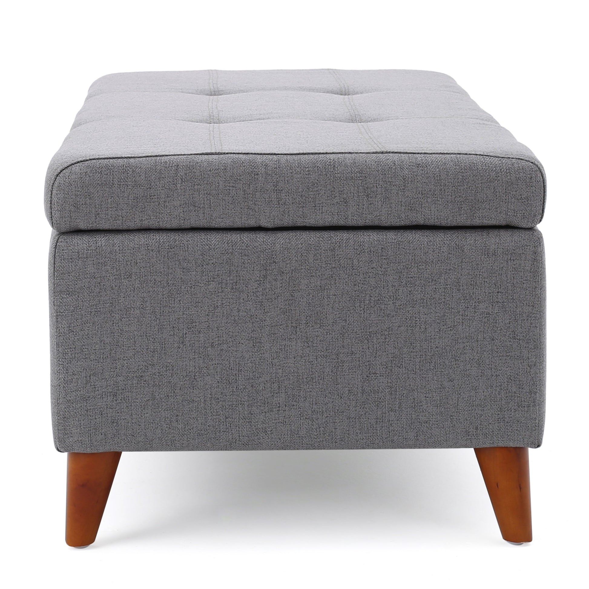 Storage Ottoman Grey Fabric