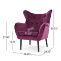 Arm Chair Fuchsia Velvet