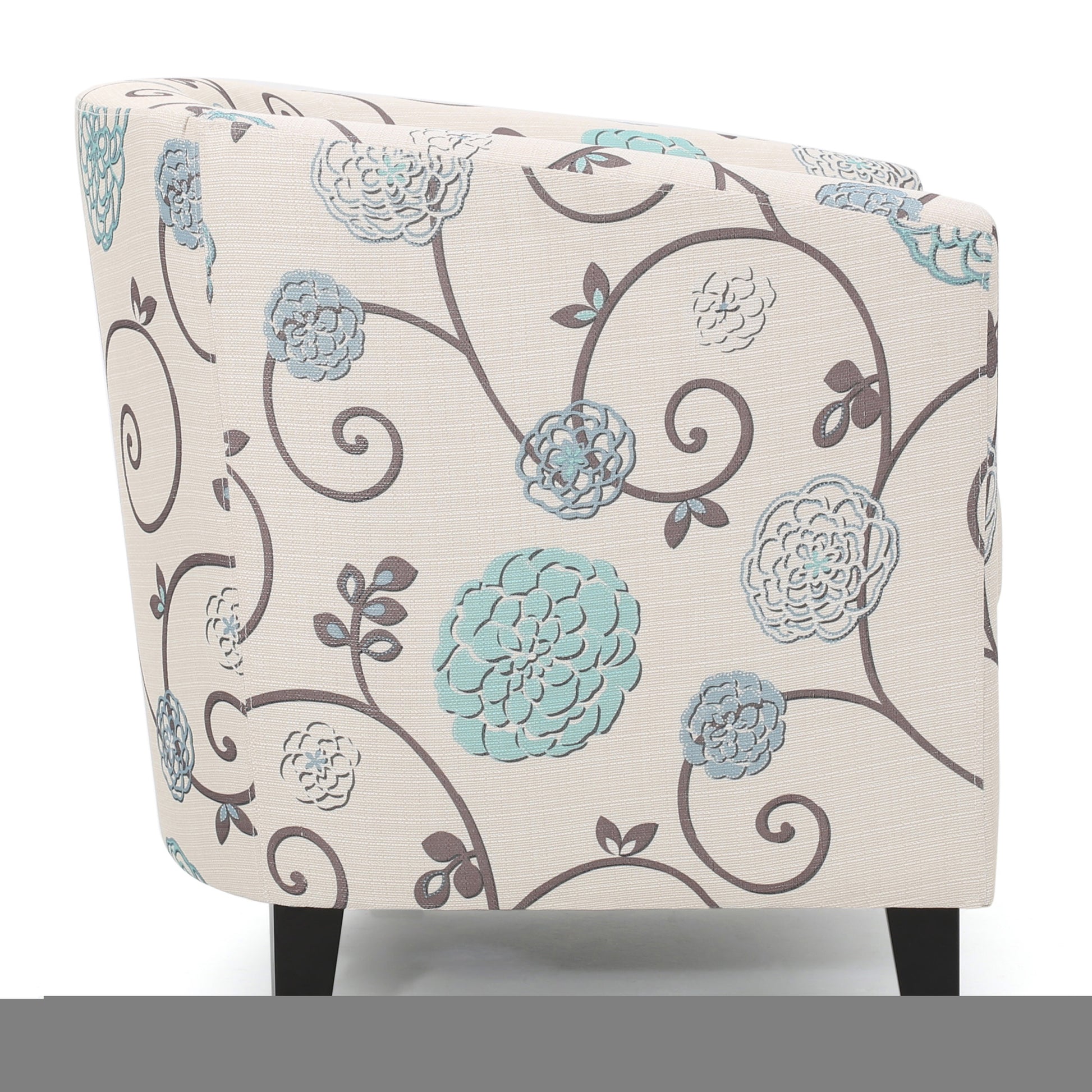 Plaza Club Chair White Blue Fabric