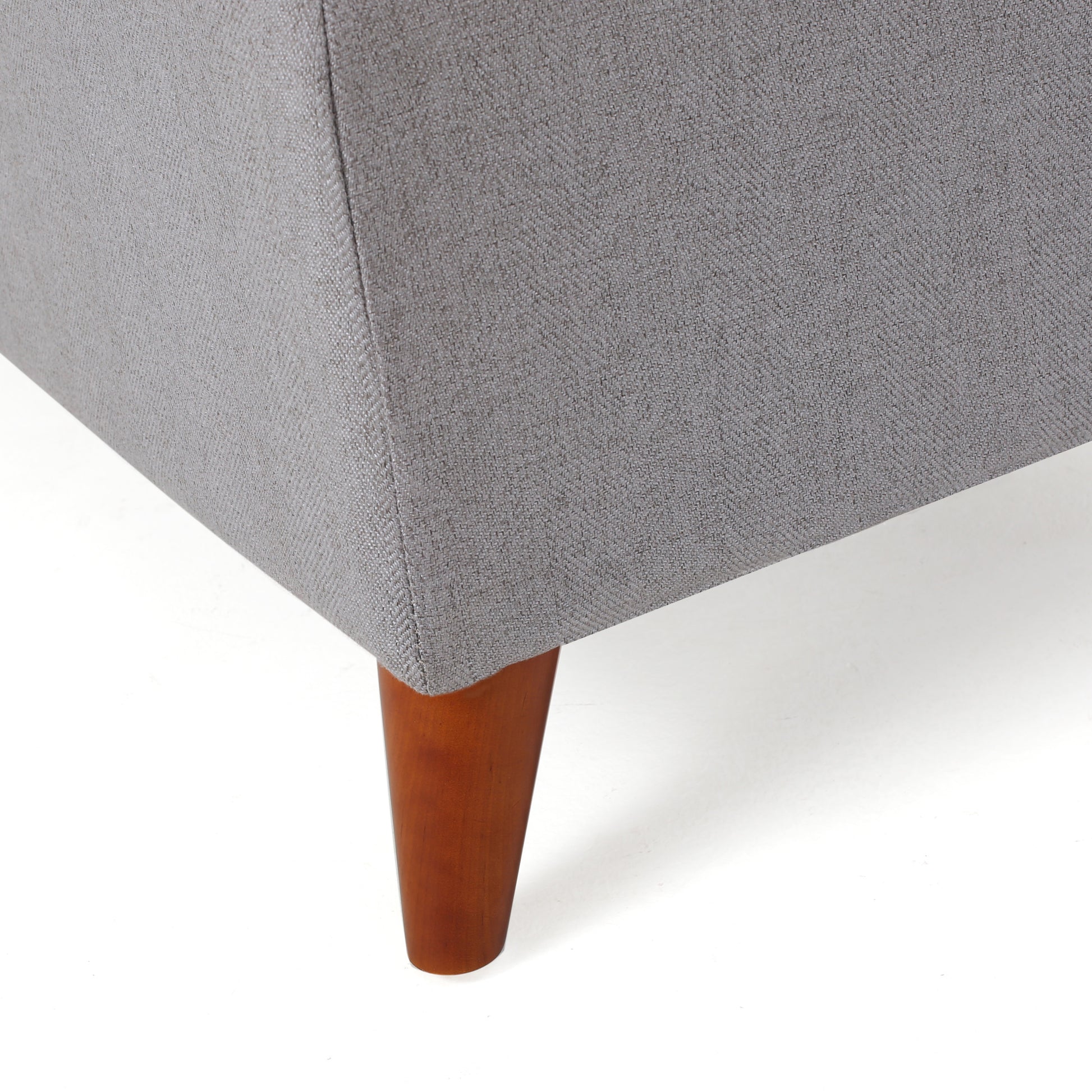 Storage Ottoman Light Grey Fabric