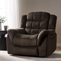 Classic Design, Brown Plush Fabric, Glider Recliner Brown Plush