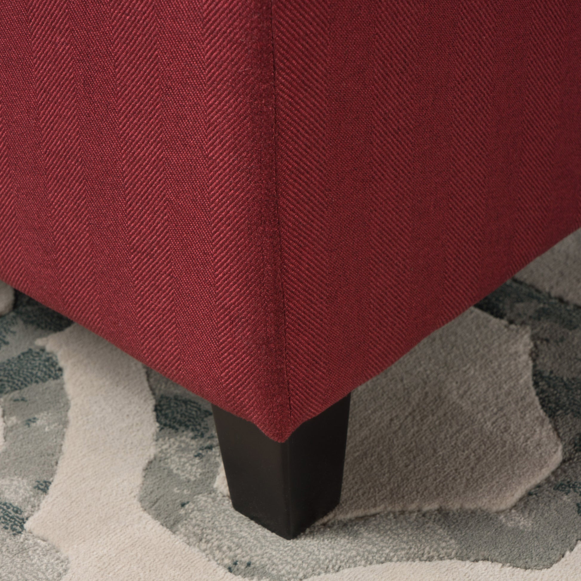 Storage Ottoman Red Fabric