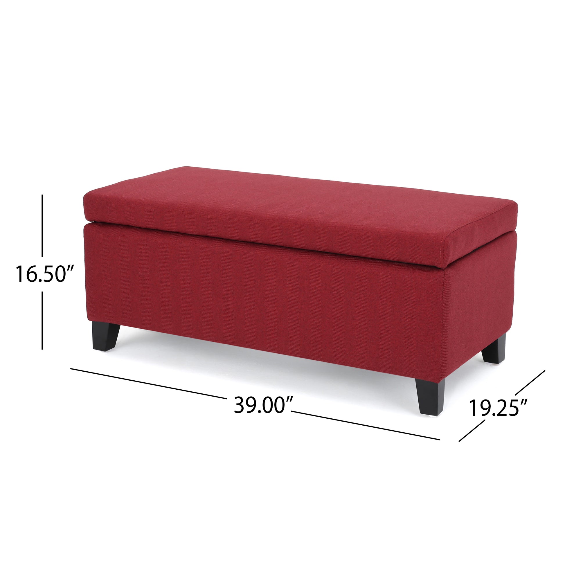 Storage Ottoman Red Fabric