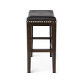 Tiffin Studded Counter Stool Mp2 Set Of 2 Charcoal Rubber Wood