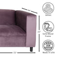 Velvet Sofa For Living Room, Modern 3 Seater Sofas Couches For Bedroom, Office, And Apartment With Solid Wood Frame Lavender Lavender Wood Foam Velvet