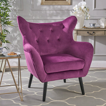 Arm Chair Fuchsia Velvet