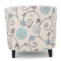 Plaza Club Chair White Blue Fabric