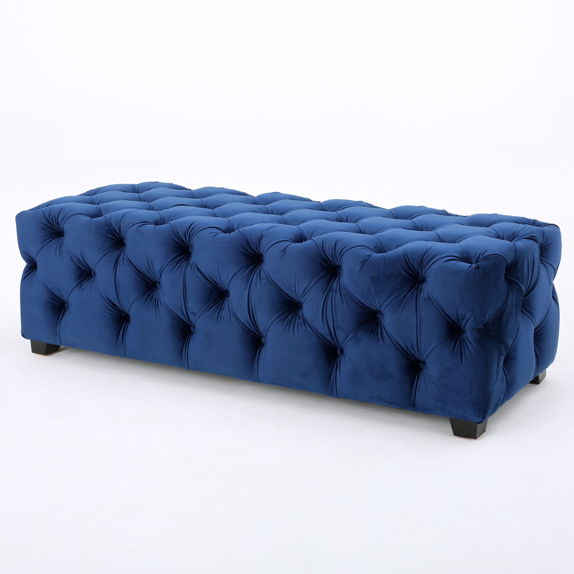 Ottoman Navy Blue Velvet