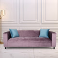 Velvet Sofa For Living Room With Pillows, Modern 3 Seater Sofas Couches For Bedroom, Office, And Apartment With Solid Wood Frame Lavender Lavender Wood Foam Velvet